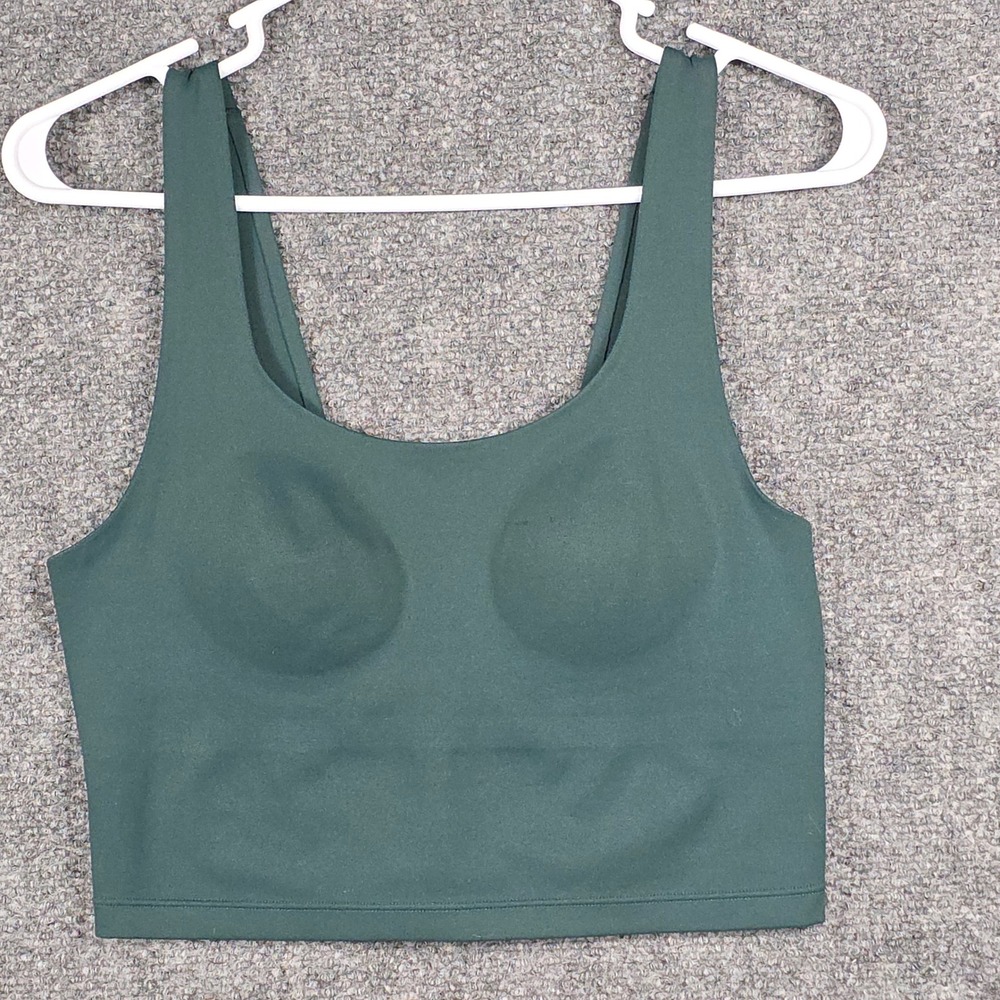 PINK Victoria's Secret Women M Sports Bra Green Seamless Racerback Stretch